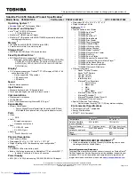 Toshiba C650-EZ1550 Specifications preview