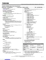 Toshiba C650D-ST4N01 Specifications preview