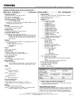 Предварительный просмотр 1 страницы Toshiba C655D-S5134 Specifications