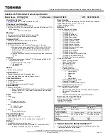 Preview for 1 page of Toshiba C675D-S7328 Specifications