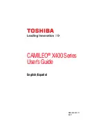 Toshiba Camileo X400 Series User Manual preview