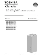 Preview for 1 page of Toshiba Carrier MMD-AP0180VHG2UL Installation, Operation And Maintenance Manual