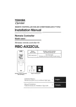 Preview for 1 page of Toshiba Carrier RBC-AX22CUL Installation Manual