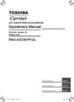 Toshiba Carrier RBC-AX33UYP-UL Operation Manual preview