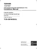 Toshiba Carrier TCB-GB1602UUL Installation Manual preview