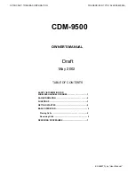 Toshiba CDM-9500 Owner'S Manual preview