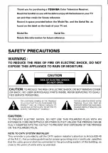 Preview for 2 page of Toshiba CF19C20 Owner'S Manual