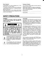 Предварительный просмотр 2 страницы Toshiba CF27D50 Owner'S Manual