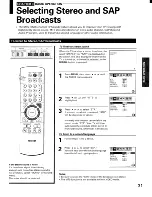 Предварительный просмотр 31 страницы Toshiba ColorStream P71H95 Owner'S Manual