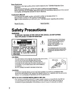 Предварительный просмотр 2 страницы Toshiba ColorStream TP50H60 Owner'S Manual