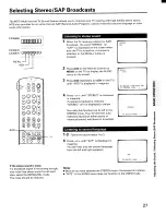 Предварительный просмотр 27 страницы Toshiba CX32E70 Owner'S Manual