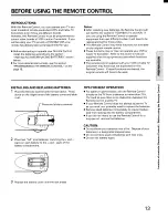 Preview for 13 page of Toshiba CX35D80 Owner'S Manual