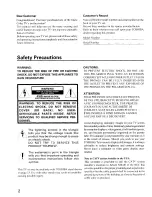 Предварительный просмотр 2 страницы Toshiba CZ 36T31 Owner'S Manual