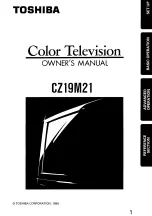 Toshiba CZ19M21 Owner'S Manual preview