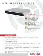 Preview for 1 page of Toshiba D-R1 Specification Sheet