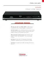 Toshiba D-R400 Specifications preview