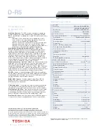 Preview for 2 page of Toshiba D-R5 - DVD Recorder With TV Tuner Specification Sheet