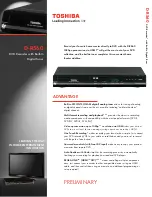 Toshiba D-R560 - DVD Recorder With TV Tuner Specifications preview