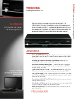 Preview for 1 page of Toshiba D-VR660 - DVDr/ VCR Combo Specifications