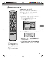 Preview for 71 page of Toshiba D-VRW1 Owner'S Manual