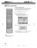 Preview for 72 page of Toshiba D-VRW1SU Owner'S Manual