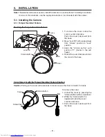 Предварительный просмотр 9 страницы Toshiba DF02A - Day/Night Mini-Dome Color Camera CCTV Instruction Manual