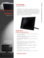 Toshiba DMF82XKU - Wireless Digital Media Frame Specification Sheet preview