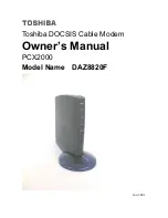 Preview for 1 page of Toshiba DOCSIS DAZ8820F Owner'S Manual