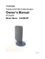 Предварительный просмотр 1 страницы Toshiba DOCSIS DAZ8820F Owner'S Manual