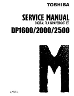 Preview for 1 page of Toshiba DP1600 Service Manual