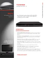 Preview for 1 page of Toshiba DR570 - DVD Recorder With TV Tuner Specifications