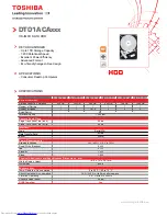 Toshiba DT01ACA series Specifications preview