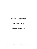 Preview for 1 page of Toshiba DVR User Manual