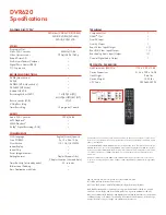 Preview for 2 page of Toshiba DVR620 - DVDr/ VCR Combo Specifications