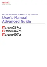 Предварительный просмотр 1 страницы Toshiba e-STUDIO287CS User Manual