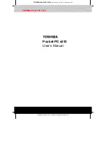 Toshiba E310 - Pocket PC User Manual preview