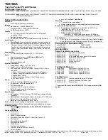 Preview for 1 page of Toshiba e400 Series Specifications