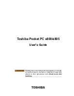 Toshiba e805 User Manual preview