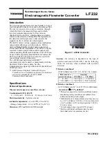 Toshiba Electromagnetic Flowmeter Converter TIC-LF232A Product Manual preview