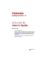 Предварительный просмотр 1 страницы Toshiba Encore 10 User Manual