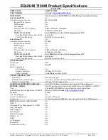 Toshiba Equium 7100M Specification Sheet preview