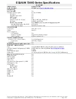 Toshiba Equium 7300D Specification Sheet preview