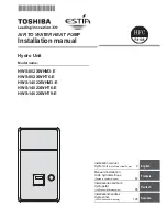 Toshiba ESTIA HWS-1402XWHM3-E Installation Manual preview