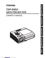 Toshiba EW25U - TDP WXGA DLP Projector Owner'S Manual preview