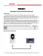 Preview for 1 page of Toshiba Extended Panel TOS-SN-1 Operation Manual