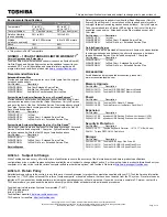 Preview for 2 page of Toshiba F45-AV411 - Qosmio - Core 2 Duo 1.66 GHz Specifications