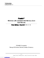 Preview for 1 page of Toshiba FlashAir WLSDTHNSWCAE User Manual