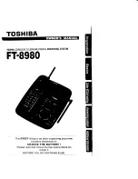 Toshiba FT8980 - FT Cordless Phone Owner'S Manual preview