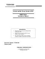 Preview for 1 page of Toshiba G8000 Series Installation Manual