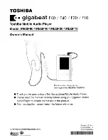 Toshiba Gigabeat F10 Owner'S Manual preview